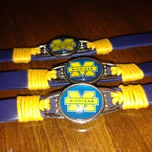 Michigan State University Custom Made Good Luck Charm Bracelet Blue Leather Snap